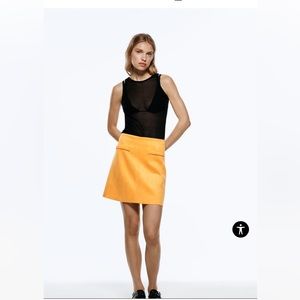 Zara - Faux Suede Mini Skirt